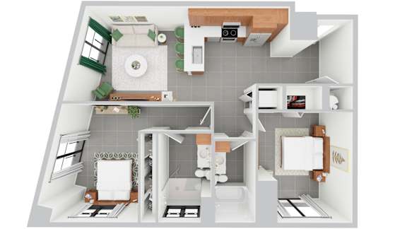 B12, 2 bed 2 bath | 998 - 991 sq ft | Alvorada on the Bay in North Miami, FL