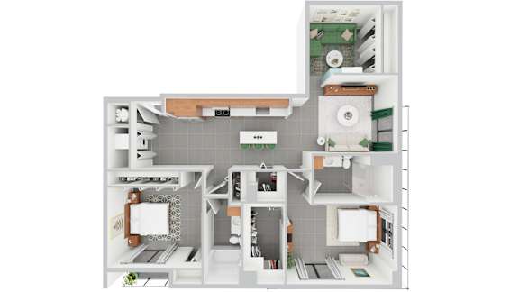 B15, 2 bed 2 bath + den| 1242 sq ft | Alvorada on the Bay in North Miami Beach, FL