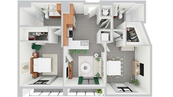B2, 2 bed 2 bath | 908 sq ft | Alvorada on the Bay in North Miami Beach, FL