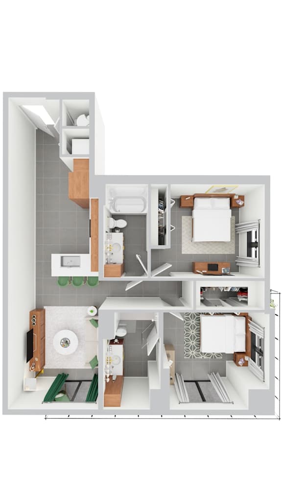 B3, 2 bed 2 bath | 882 sq ft | Alvorada on the Bay in North Miami Beach, FL