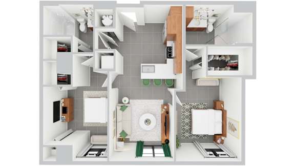 B7, 2 bed 1 bath | 901 sq ft | Alvorada on the Bay in North Miami Beach, FL