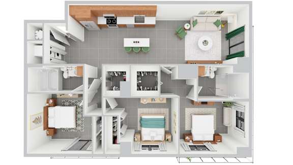 C1, 3 bed, 2 bath | 1272 sq ft | Alvorada on the Bay in North Miami Beach, FL