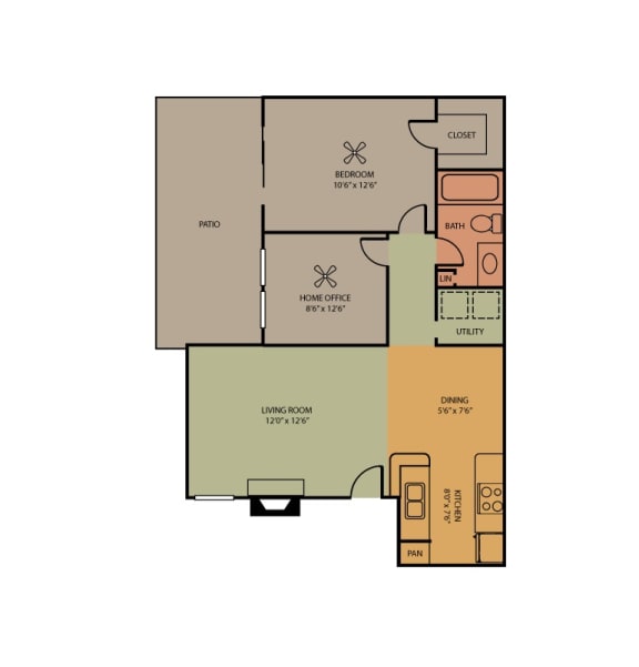 Charleston floor plan of Pavilion Apartment in Arlington, TX