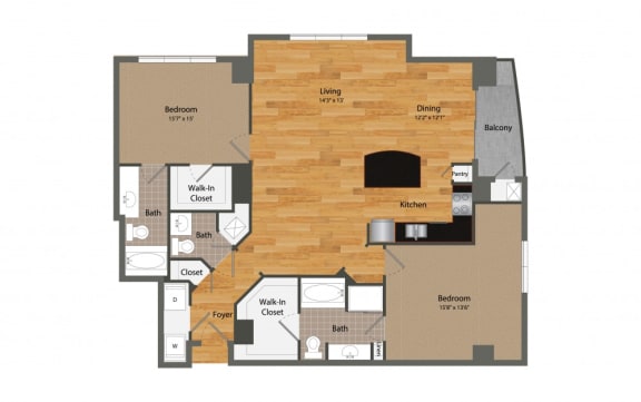 B3 floor plan at Dominion Post Oak in Houston, TX