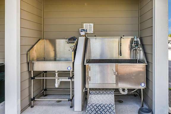 Pet washing station to keep your furry friends clean at Dunedin Commons Apartments in Dunedin FL