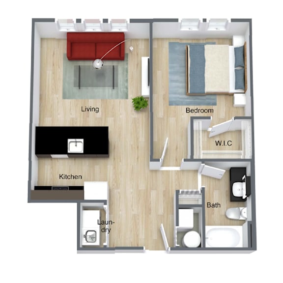 A1 Floor Plan at  Dunedin Commons Apartment Homes in Dunedin, Florida, FL