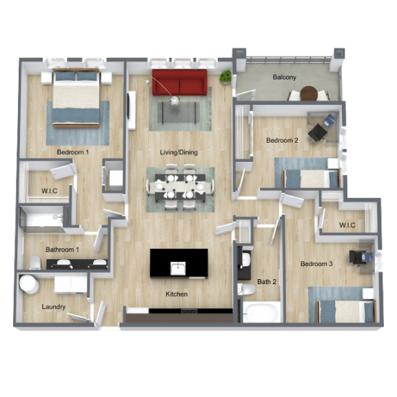 Royal Floor Plan at  Dunedin Commons Apartment Homes in Dunedin, Florida, FL
