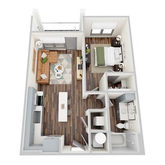 A1-1, 1Bed/1Bath, 664 sq. ft. at the Epoch on Eagle Apartments in Denton, TX