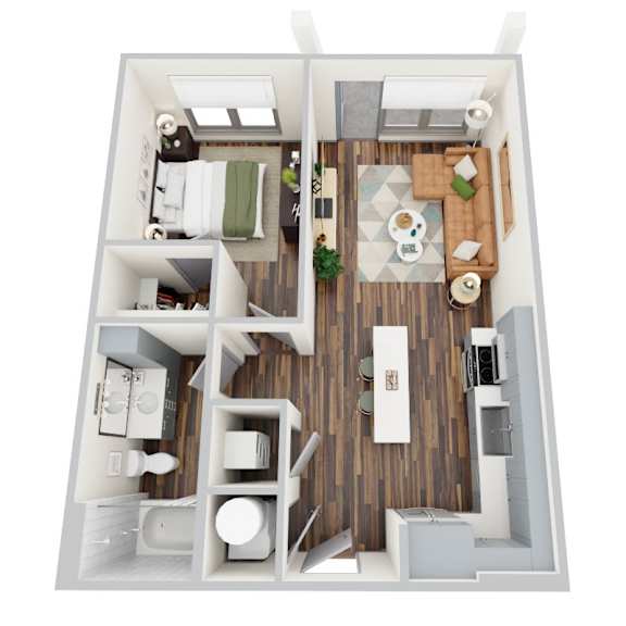 A1-3, 1Bed/1Bath, 716 sq. ft. at the Epoch on Eagle Apartments in Denton, TX