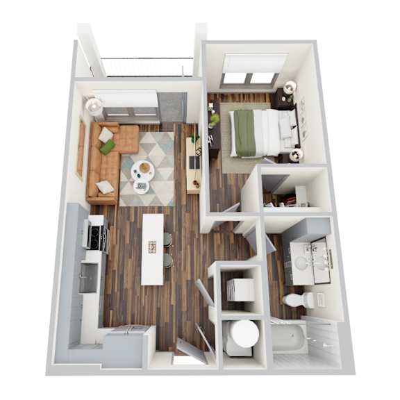 A1, 1Bed/1Bath, 616 sq. ft. at the Epoch on Eagle Apartments in Denton, TX
