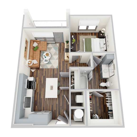 A2, 1Bed/1Bath, 671 sq. ft. at the Epoch on Eagle Apartments in Denton, TX