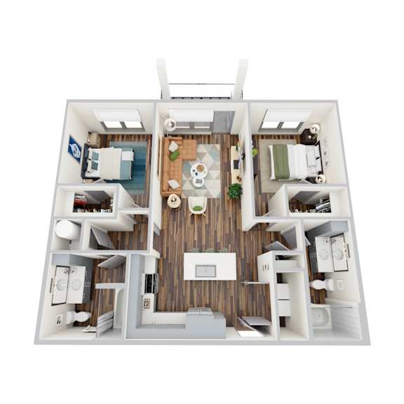 B1-2, 2Bed/2Bath, 1018 sq. ft. at the Epoch on Eagle Apartments in Denton, TX