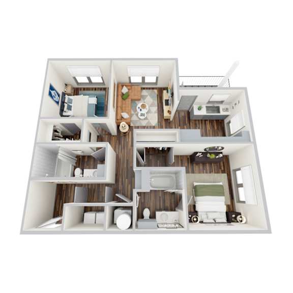 B2, 2Bed/2Bath, 940 sq. ft. at the Epoch on Eagle Apartments in Denton, TX