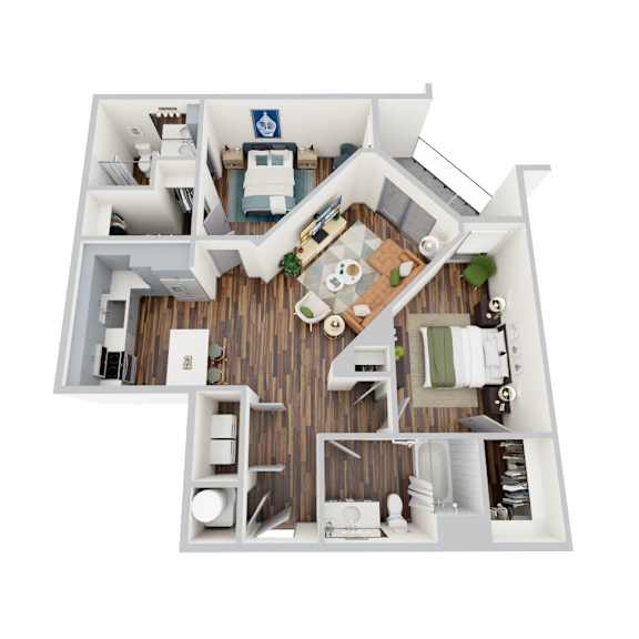 B3, 2Bed/2Bath, 1073 sq. ft. at the Epoch on Eagle Apartments in Denton, TX