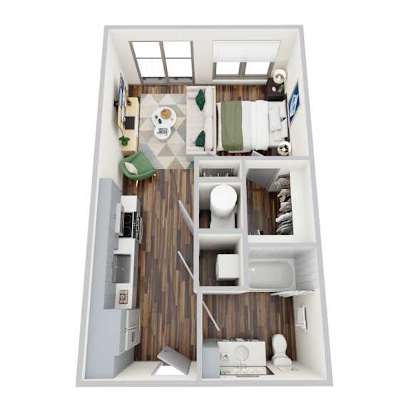 S1, Studio/1Bath, 507 sq. ft. at the Epoch on Eagle Apartments in Denton, TX