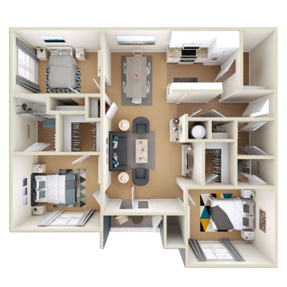 3D 3A Floor Plan at Grand Reserve at Columbus Apartments in Columbus, Georgia, GA