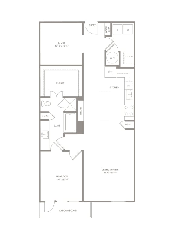 A8 floor plan of Knox Heights in Dallas, TX