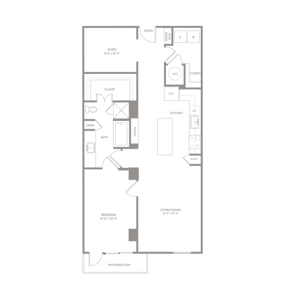 A8 floor plan of Knox Heights in Dallas, TX