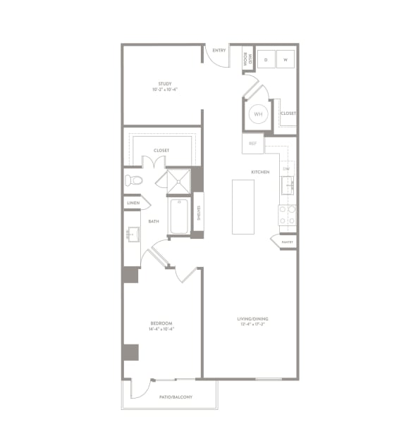 A8 floor plan of Knox Heights in Dallas, TX