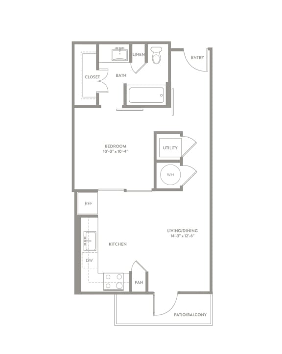 E1 floor plan of Knox Heights in Dallas, TX