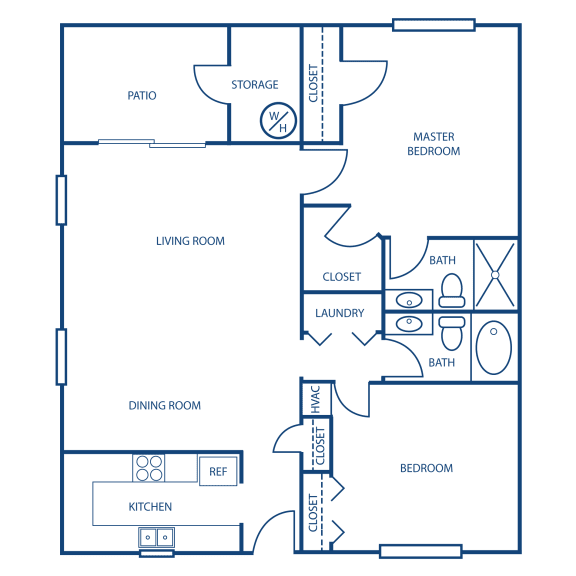 Large Villa Floor Plan at Grand Reserve at Columbus Apartments in Columbus, Georgia, GA