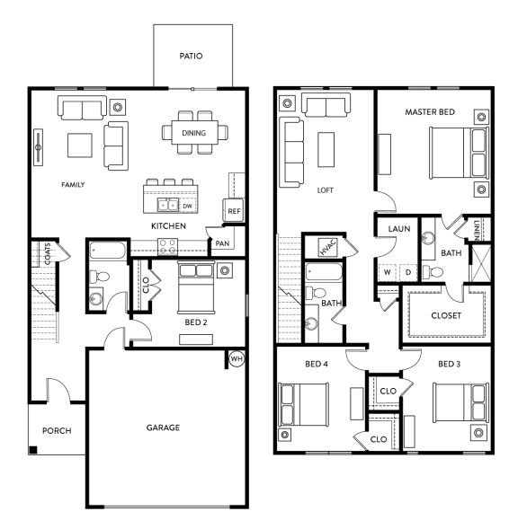 Maple - 4 Bedroom 3 Bath 2,260 Sq. Ft. Floor Plan at Beacon at Vine Creek, Pflugerville, TX, 78660