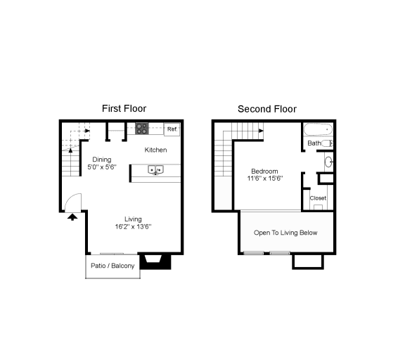 Montfort Crossing Apartments A3 floor plan, 2D, 1bed, 1bath and 688 sqft. Dallas, TX