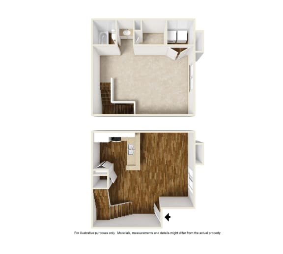 A4 3D floor plan of Montfort Crossing in Dallas, TX