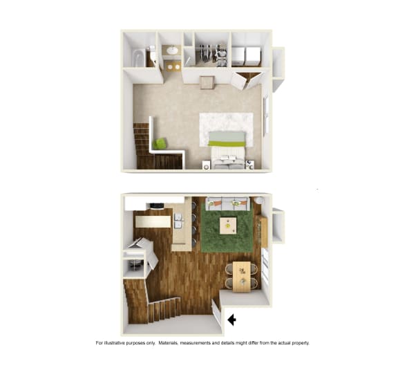 A4 3D Plus floor plan of Montfort Crossing in Dallas, TX