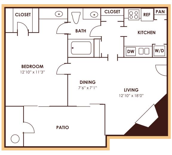 floor plan B of Hunters Chase in Austin, TX
