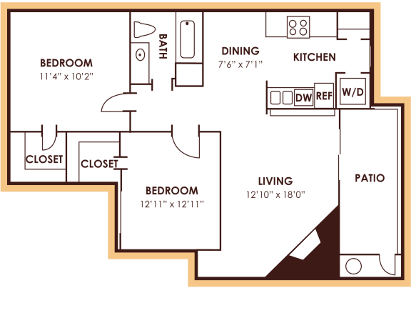 floor plan D of Hunters Chase in Austin, TX