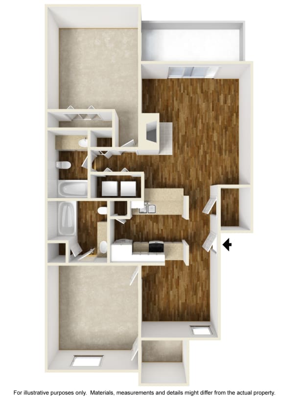 B1 Floor Plan at Noel on the Parkway Apartments in Dallas, Texas, TX