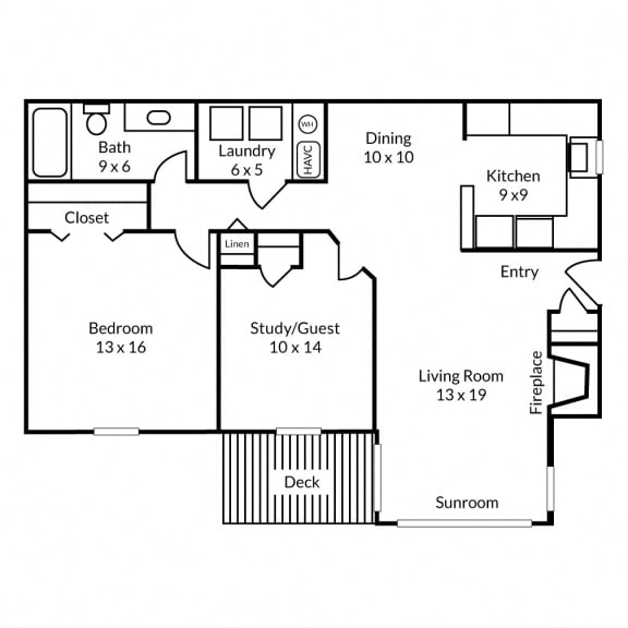 Floor Plan B1 at Oakley Run Apartments in Smyrna, Georgia, GA