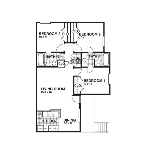 C1W floor plan of Oaks of Denton in Denton, TX