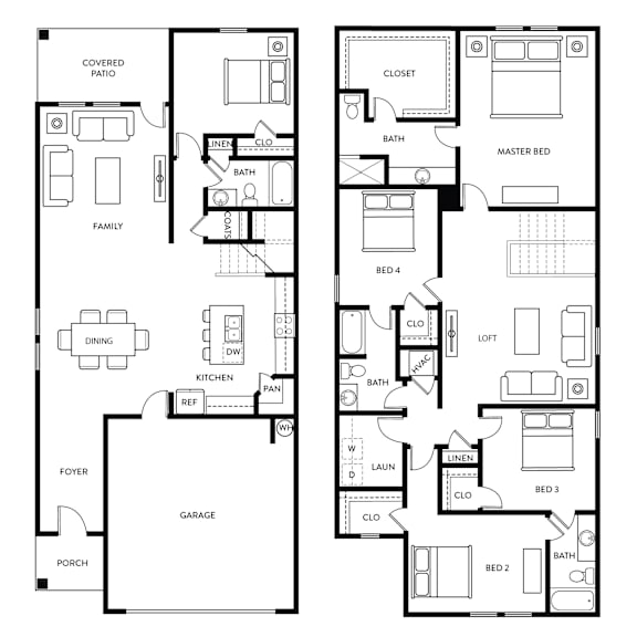 Pine two-story floor plan