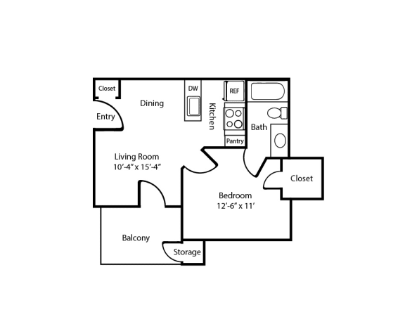 2D A0 Floorplan at Polaris Apartment Homes in Irving, Texas, TX