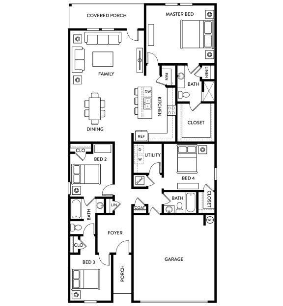 Poplar Floorplan - 4 Bedroom, 3 Bathroom, 1,912 Square Feet - at Beacon at Ashley River Landing in Summerville, SC
