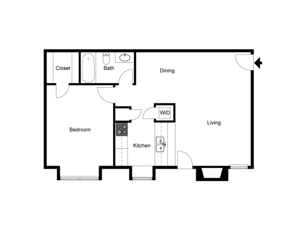 A2 2D floor plan of Park on Preston in Dallas, TX