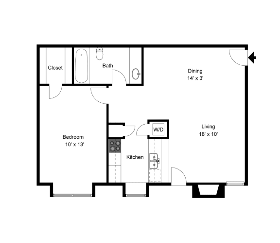 A3 2D floor plan of Park on Preston in Dallas, TX