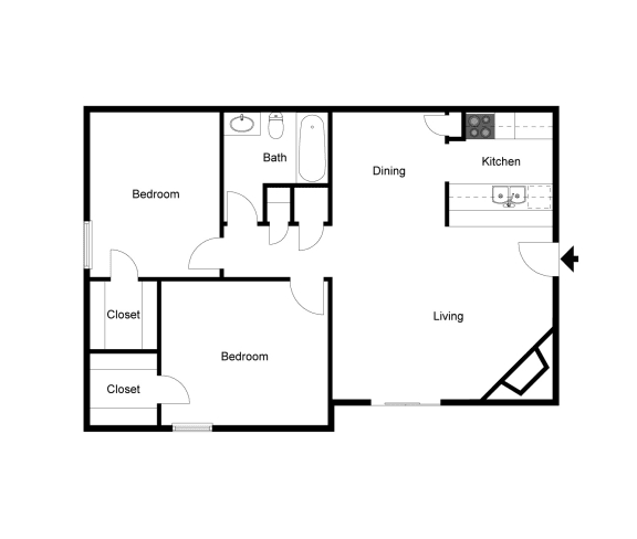 B1 2D floor plan of Park on Preston in Dallas, TX