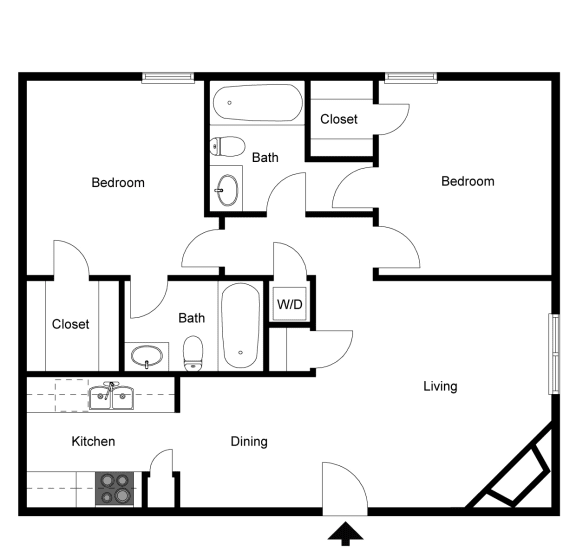 B2 Floor Plan at The Park on Preston Apartments in Dallas, TX