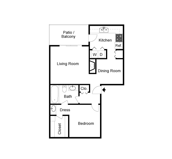 A1 2D floor plan of Preston Villas in Dallas, TX