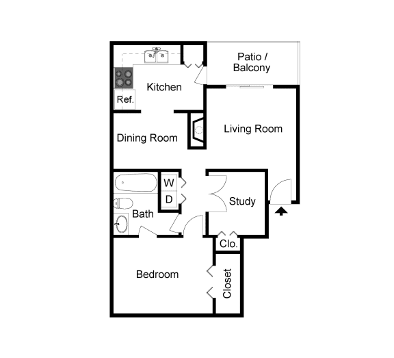 A2 2D floor plan of Preston Villas in Dallas, TX