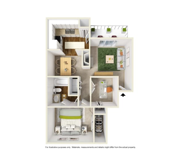 A2 3DSplus floor plan of Preston Villas in Dallas, TX