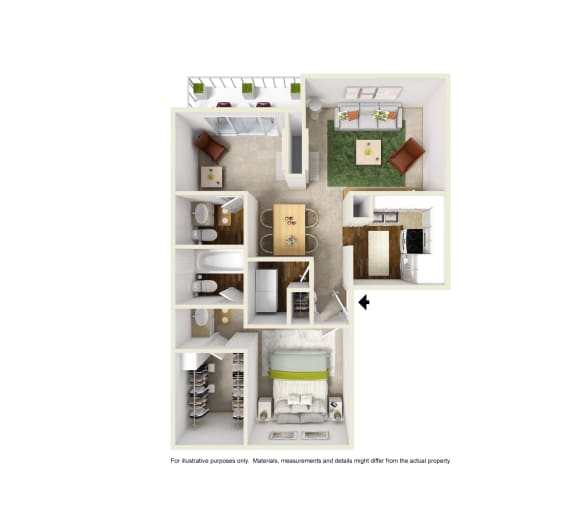 A3 3DSplus floor plan of Preston Villas in Dallas, TX
