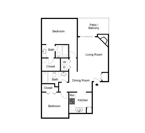 B1 2D floor plan of Preston Villas in Dallas, TX