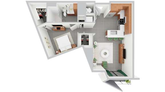 S4 | 650 - 661 sq ft | Alvorada on the Bay in Noth Miami Beach, FL