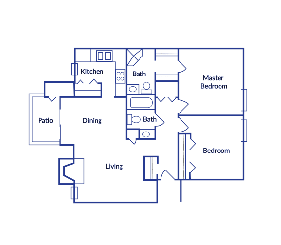 B2 2D Floorplan at Stanford Village in Norcross, GA