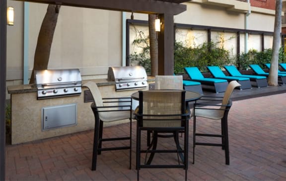 Outdoor Summer Kitchen with BBQ Grills and Seating