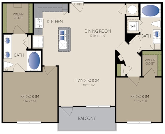 Richmond Floor Plan at The Grand at Upper Kirby | Apartments in Houston, TX
